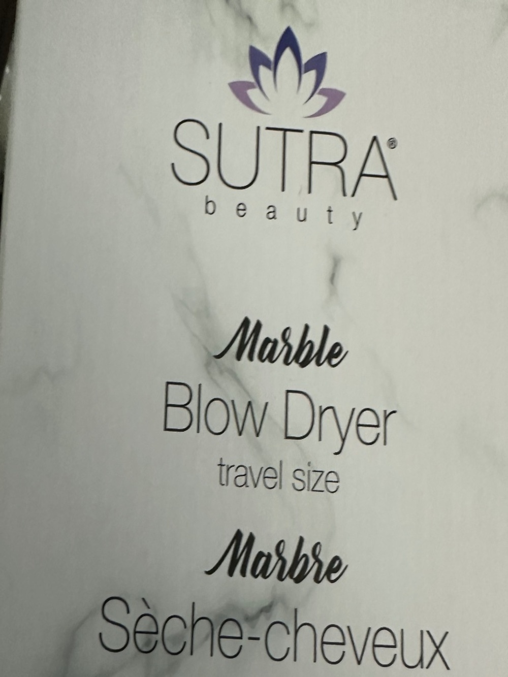 SUTRA Beauty Mini Hair Dryer - Marble